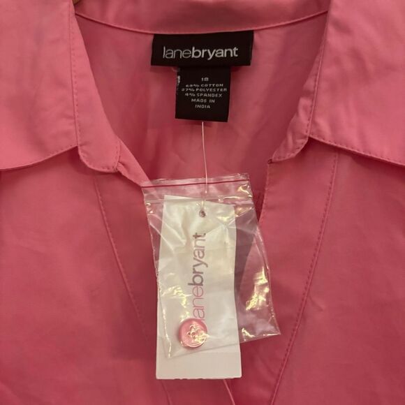 Lane Bryant NWT Women’s Pink Button Down Career Professional Office Top 18 - Picture 6 of 6